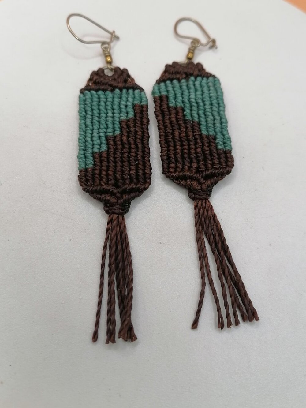 Handmade Macrame Earrings with Labyrinth Fringe